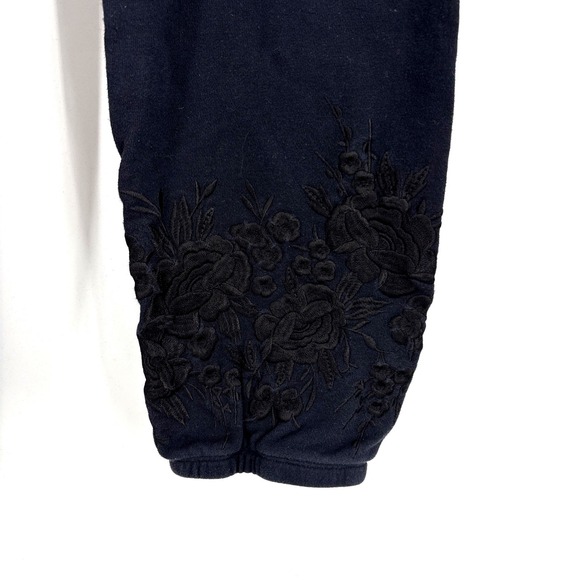 JW Los Angeles Embroidered Black Jogger Sweat Pants Medium Johnny Was - Picture 5 of 10